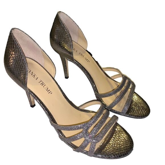 Ivanka Trump Shoes - Ivanka Trump Lady High Heel D'Orsay Leather Sandal Silver Women Size 7M